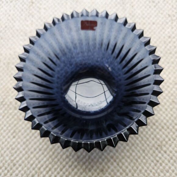 Baccarat Mille Nuits Midnight Blue Glass Crystal Finger Bowl Tableware w Label - Picture 1 of 8